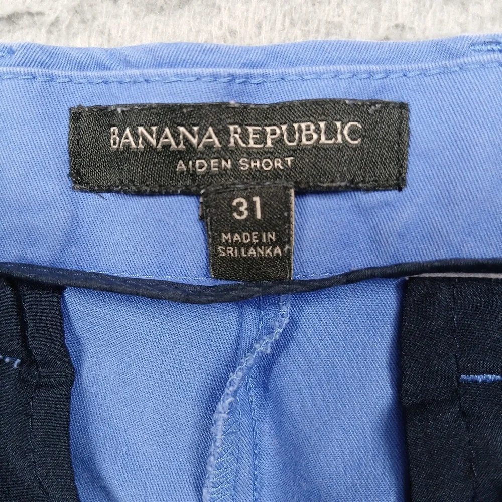 Banana Republic Aiden Shorts Mens‎ 31 Blue Stretch Chino Casual